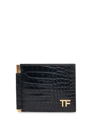 Kožená peněženka s potiskem Tom Ford černá