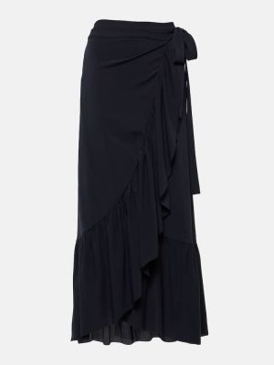 Maxi φούστα με βολάν από ζέρσεϋ Eres μαύρο