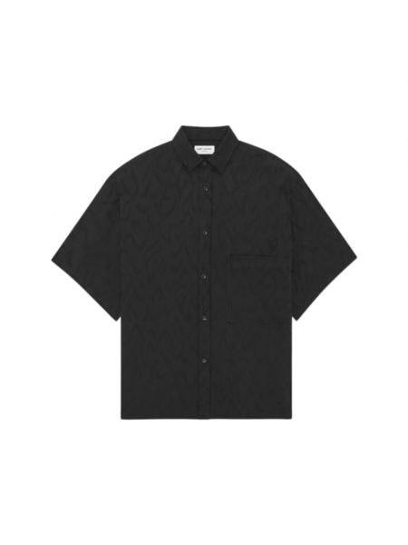 Jedwabna koszula oversize Saint Laurent czarna