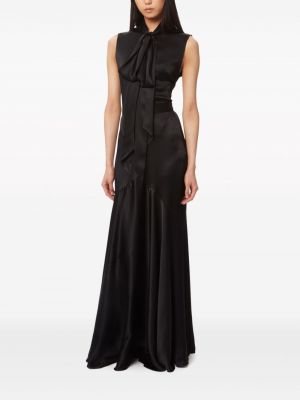 Saténové dlouhá sukně Nina Ricci černé