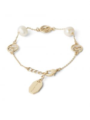 Bracelet avec perles à imprimé Karl Lagerfeld doré