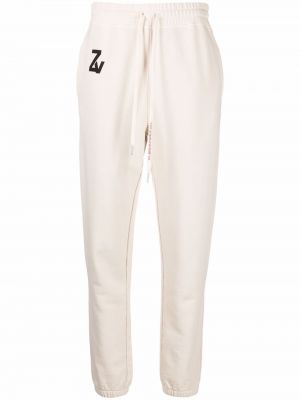 Памучни спортни панталони с принт Zadig&voltaire бяло