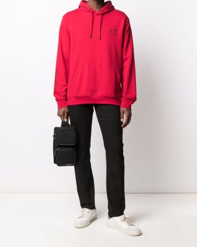 Sudadera con capucha con estampado Karl Lagerfeld rojo