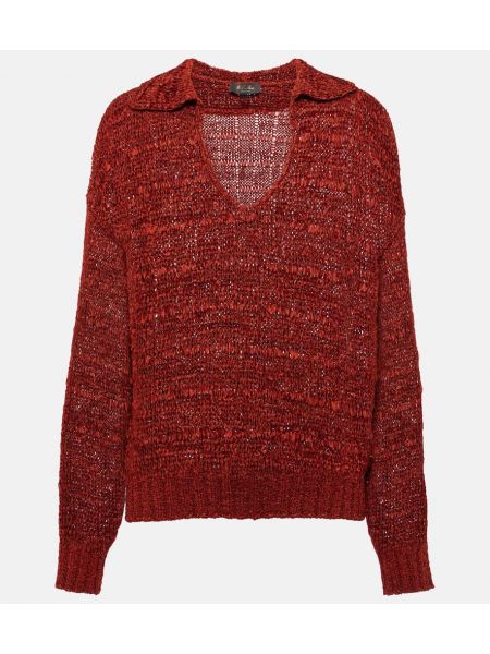 Seiden strickpullover Loro Piana rot