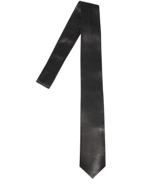 Usnjena kravata Alexander Mcqueen črna