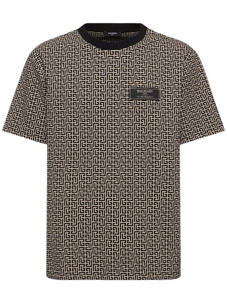 T-shirt i jacquard Balmain