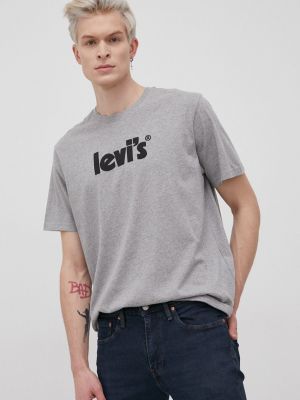 Koszulka z krótkim rękawem relaxed fit bawełniana Levi's szara