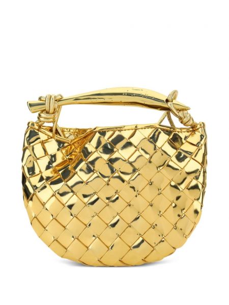 Bőr crossbody táska Bottega Veneta aranyszínű