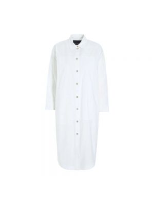 Sukienka koszulowa bawełniana w geometryczne wzory Bitte Kai Rand biała