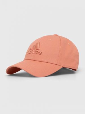 Памучна шапка с козирки с апликация Adidas Performance оранжево