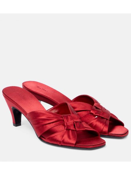 Satin mules The Row rød