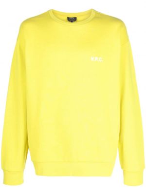 Sweatshirt aus baumwoll mit print A.p.c. gelb