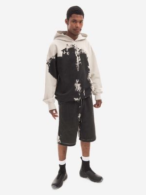 Pamučna hoodie s kapuljačom s printom bootcut A-cold-wall* crna