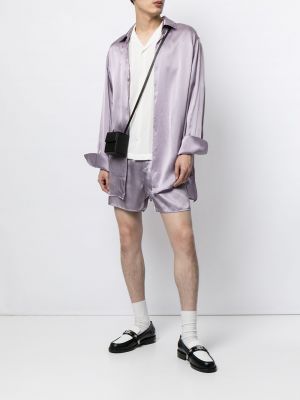 Pantalones cortos deportivos de seda Ludovic De Saint Sernin violeta