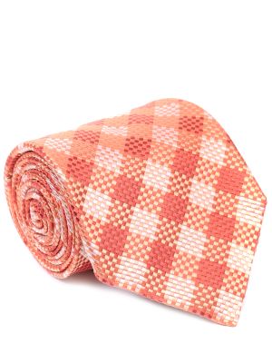 Шелковый галстук с принтом Canali оранжевый