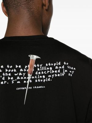 T-shirt en coton à imprimé Throwback. noir