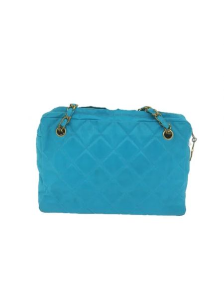 Retro bolsa de hombro Chanel Vintage azul