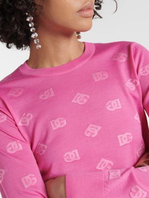 Jersey de lana de seda de tela jersey Dolce&gabbana rosa