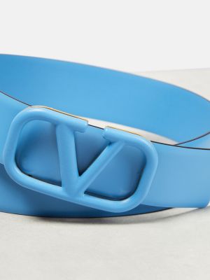 Cinturón de cuero Valentino Garavani azul