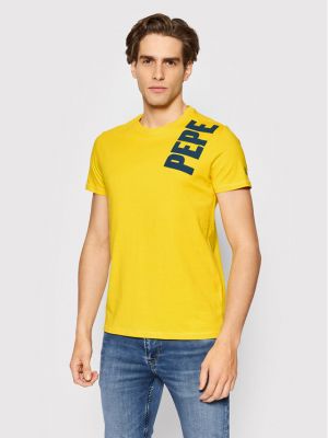 Тениска slim Pepe Jeans жълто