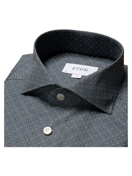 Camisa slim fit con estampado con estampado geométrico Eton
