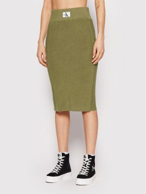 Traper suknja slim fit Calvin Klein Jeans zelena