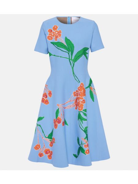 Платье миди в цветочек с принтом Carolina Herrera
