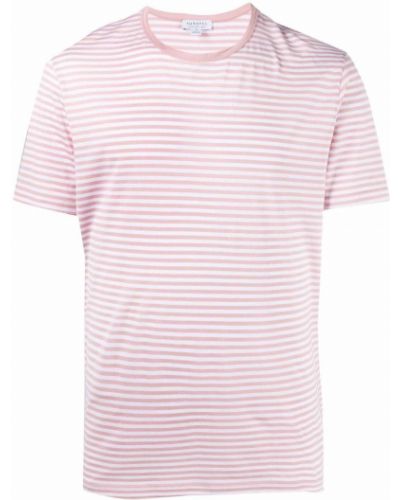 Camiseta a rayas de tela jersey Sunspel rosa