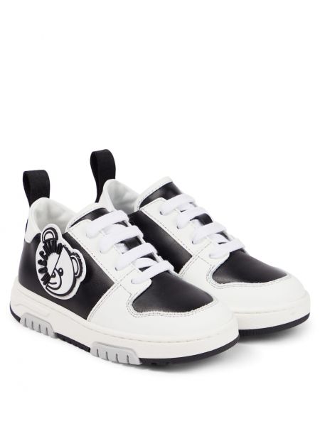 Læder sneakers for drenge Moschino Kids sort