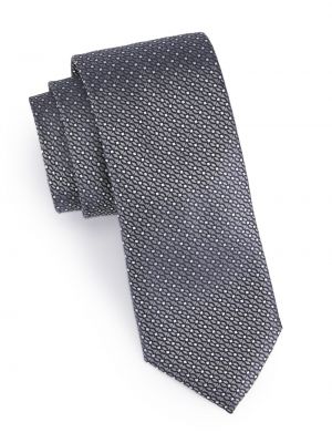 Аккуратный шелковый галстук Canali серый