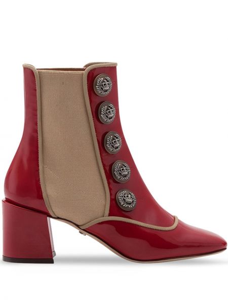 Ankle boots na guziki Dolce And Gabbana czerwone