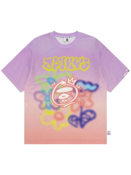 Bavlněné tričko s potiskem Aape By *a Bathing Ape® fialové