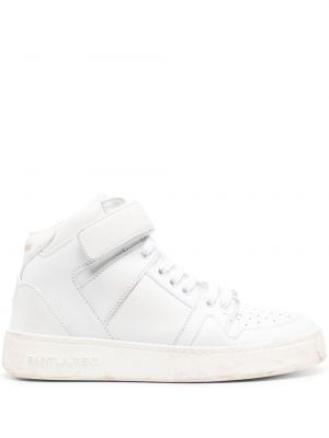 Viseltes hatású bőr sneakers Saint Laurent fehér