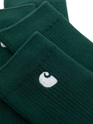 Pletené ponožky s výšivkou Carhartt Wip zelené