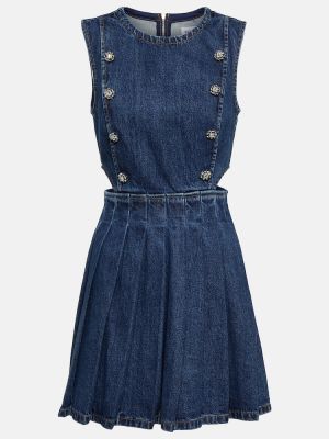 Mini vestido de algodón Self-portrait azul