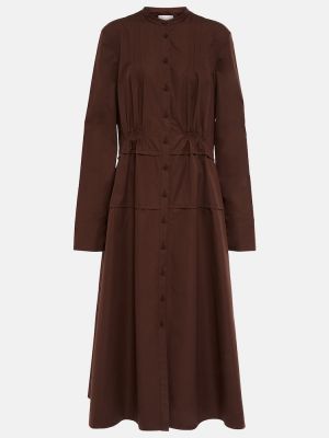 Robe mi-longue en coton Jil Sander marron
