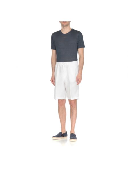 Pantalones cortos de lino 120% Lino blanco
