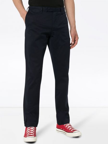 Pantalones rectos con bordado de tela jersey Polo Ralph Lauren gris