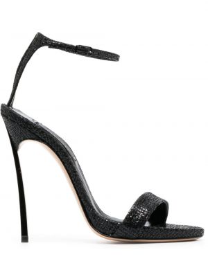 Flitrované sandále Casadei čierna