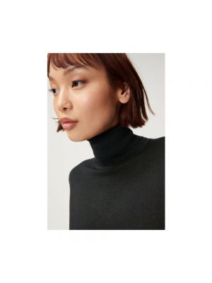 Jersey cuello alto de lana de tela jersey Luisa Cerano negro
