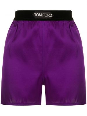 Satenaste kratke hlače Tom Ford vijolična