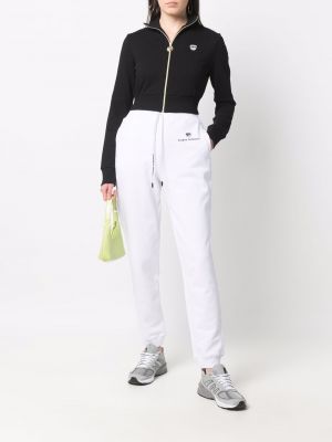 Spodnie sportowe z nadrukiem Chiara Ferragni białe
