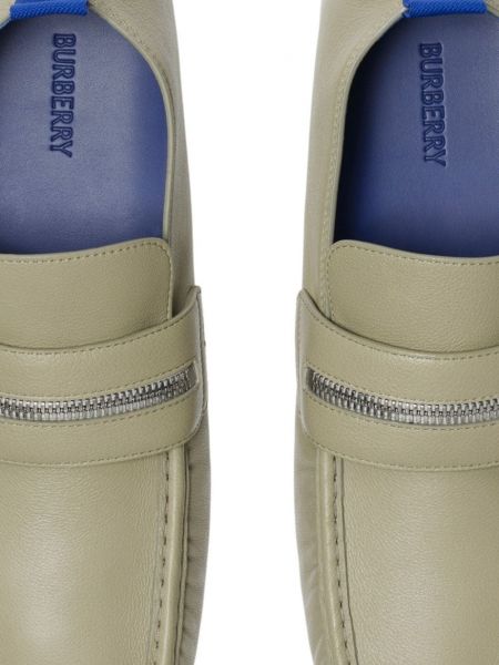 Leder loafers mit reißverschluss Burberry grün
