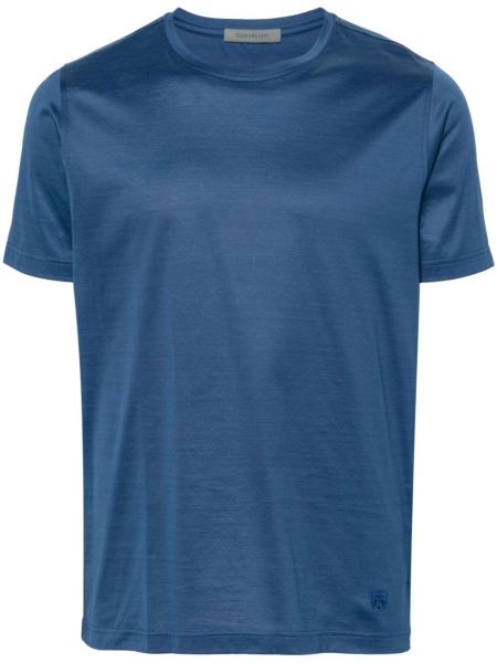 Тениска с кръгло деколте Corneliani синьо