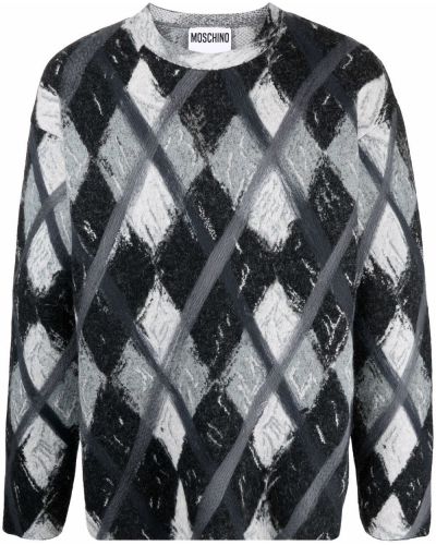 Аргайл вълнен пуловер Moschino