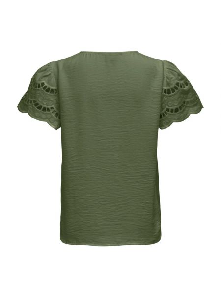 Camiseta de encaje Jacqueline De Yong verde