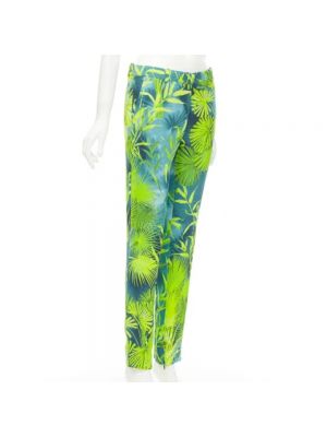 Pantalones de viscosa Versace Pre-owned verde