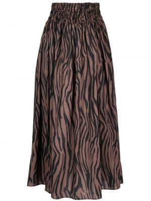 Bavlnená sukňa s potlačou so vzorom zebry Nude hnedá