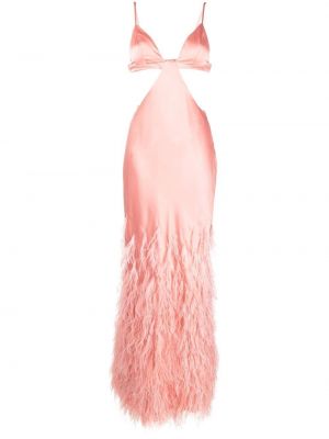 Вечерна рокля с пера Cult Gaia розово