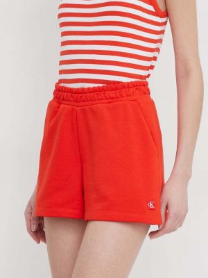 Kratke traper hlače visoki struk Calvin Klein Jeans narančasta